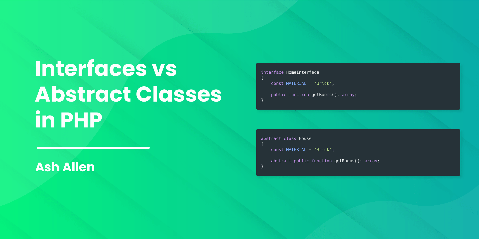 Interfaces vs abstract classes in php ash allen design